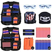 Los mejores  - EXTSUD Chaleco Táctico Niños Elite Tactical Chaleco para N-Strike Elite Series con 80 Piezas de Recarga de Dardos- 2…